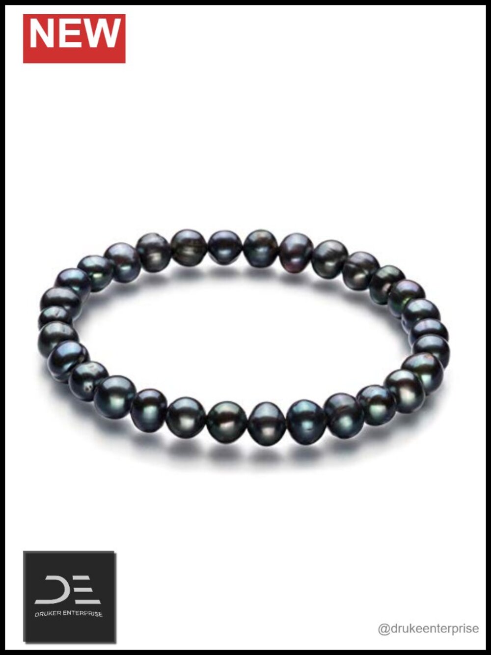 Genuine Freshwater Cultured Pearl Bracelet 6-7mm A Grade Black Strand
